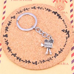 Keychain movie camera projector Pendants DIY Men Jewellery Car Key Chain Ring Holder Souvenir For Gift