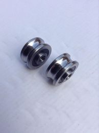 20pcs high quality SG15 U Groove pulley ball bearing 5x17x8 mm Track guide roller bearings 5*17*8 (Double row balls) ABEC-5