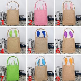 5 Colours Easter Bunny Bag Celebration Gifts Easter Hare Gifts Cotton Canvas Handbags Shopping Bag Easter Gift Storage Bags T1I229