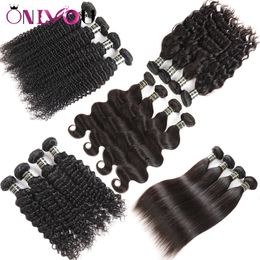 Indian Straight Human Hair Bundles Good Body Wave Virgin Human Hair Weaves Brazilian Peruvian Cambodian Mongolian Water Wave Hair Extensions