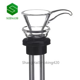 Glass Stem Slide Funnel Style With Black Rubber Simple Downstem for Water Glass Bong Glass Pipes Free Shipping
