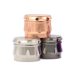 new zinc alloy drum type smoke smog 43MM four layer diamond rhombus pure Colour smoke grinder