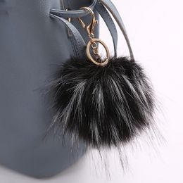 New fashion Imitation fur key chain women fur ball Pompom Pendant Lovely Bag Charm Car Key ring Best Gift jewelry