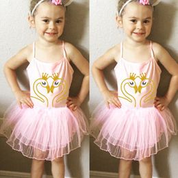 Baby Girl Summer Clothes 2018 New Toddler Girls Pink Tulle Tutu Dress Kids Baby Girls Swan Party Sleeveless Slip Dress Children Sundress