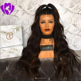 30inches Long black Wigs body wave Synthetic Lace Front Wigs Heat Resistant With Baby Hair Glueless For Women