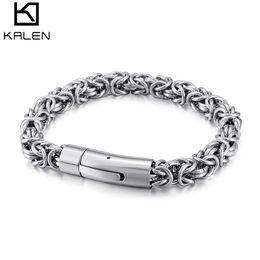 210*7.5mm Jump Ring Bracelets For Men Silver/Grey Stainless Steel Wholesale Jewellery For Boy Male 2018
