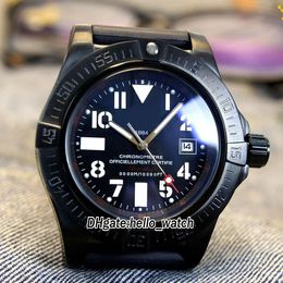 New 45mm Date Seawolf A1733010 Black Dial Automatic PVD Black Steel Case Rubber Strap High Quality Sport Gents Watches Hello watch2752