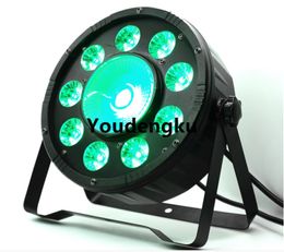 8 pieces New arrive wedding wash lighting 9+1 RGB 3 in1 plastic LED flat par wash wall LED stage par light