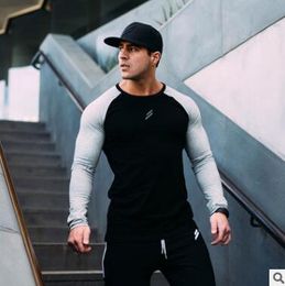 New Designe Men Fitness Clothing Quick Dry Compression Tight T Shirt Men Gym Long Sleeve Funny t Shirts284C