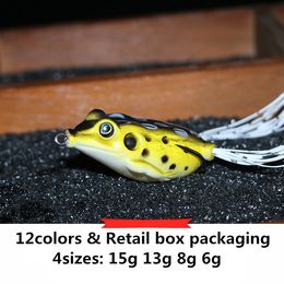 Hot Rubber Ray frog Drag Popper bait 6g 8g 13g 15g Topwater floating Swimming Hollow Body Soft Artificial Lure