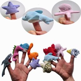 Marine soft animal and marine animal style finger puppet baby hand toy puppet cartoon baby Storey toy T6I007