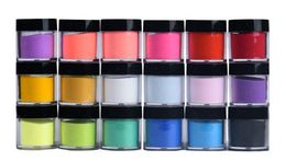 18 Colours Acrylic Nail Art Tips UV Gel Powder Dust Design Decoration 3D DIY Decoration Set