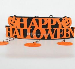 New Halloween Decoration HAPPY HALLOWEEN Hanging Hang Tag Window Decoration Pumpkin Hanging Strips KD1