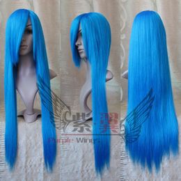 New Long Light Blue Cosplay Straight Wig 100CM