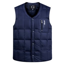 2018 New Mens White Duck Down Vest Casual Male Autumn Winter Sleeveless Jacket Thick Warm Men Quality Ultralight Tank Tops L18101103