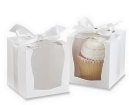 500pcs Kraft Paper Cupcake Box Cake Box With Clear Window Wedding Party Favor Box Cake Packaging