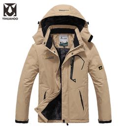 Wholesale-Plus Size 5XL 6XL Winter Jacket Men Warm Parka Casual Men's Windbreaker Waterproof Snow Jackets Fleece Velvet Hooded Coats CF022