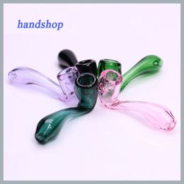 Glass Smoking Small Spoon Pipes Beautiful mix colors pipe Tobacco Hand Bubbler