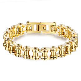 Boutique Punk Men Bracelet Biker Bicycle Motorcycle Chain Mens Bracelets Bangles 316L Stainless Steel Jewelry link gold silver bracelets