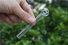 10cm clear Glass Oil Burner Clear pyrex Glass Oil Burner Glass Tube Oil Burning Pipe smoking pipes water pipes free shipping