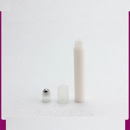 8G 8ML Plastic Roll on Bottle with Glass Bead Metal Steel Bead, Essential Oil Bottle, Cosmetics Sample Packaging, 50 Pieces/Lot