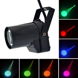 5W Mini LED Pinspot Spotlight Effect Stage Light RGBWYP 6 Colour Beam lighting for Mirror Balls Bar ktv DJ Disco show