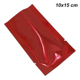 Red 10x15cm Sample Mylar Foil Open Top Alimunum Foil Vacuum Heat Seal Food Packing Bag for Coffee Tea Powder Vacuum Heat Sealable Pack Pouch