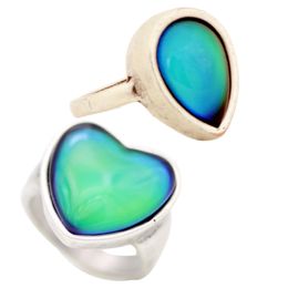 2 Pcs Magic Temperature Contral Smart Color Change Mood Ring Jewelry RS047-056