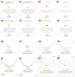 Dogeared Fashion-Halsketten mit weißem Kartengold, versilberter Anhänger-Halskette, 49 Designs in Silber und Gold