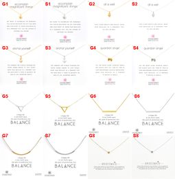 Dogeared Fashion choker Necklaces With White card Gold Silver Plated Pendant Necklace 49 Designs in Silver Gold