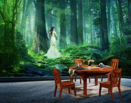 Custom 3d wallpaper for walls 3 d living room TV backdrop Forest landscape wall papers home decor photo brick wallpaper 3d