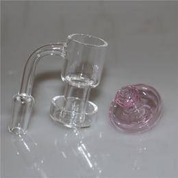 Smoking Terp Vacuum Quartz Bangers with UFO Carb Cap Quartzs Thermal Banger Nail Set Nails for Glass Bong Water Pipe Rigs 14mm 18mm