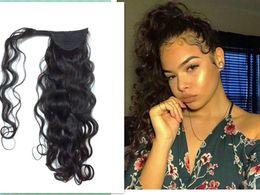 Brazilian Virgin Hair Extension natural Curly Virgin Hair Drawstring Ponytail Hair Pieces For Black Women Free Shipping