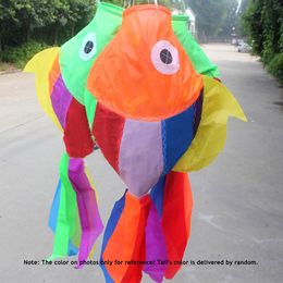 Kids Toys Kite 70cm Length Multicolor 3D Kites Cute Fish-type Kite Fly Tails Ripstop Sail Kite Accessory