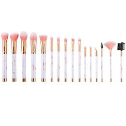 Pro 16Pcs Marbles Lines Makeup Brushes Set Professional Makeup Bruh Tools Foundation Concealer make up pincel maquiagem