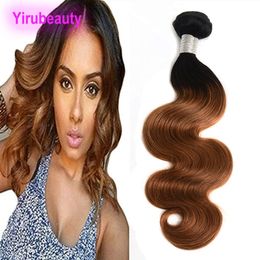 Brazilian 1B/30 Human Hair Extensions One Bundle Virgin Hair Double Wefts Body Wave Weaves Remy Hair 10-28inch 1B 30