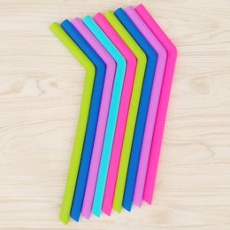 24cm lenght bend straw Food grade silicone gel Drinking straw for christmas Milkshakes Bar Drinks straw DHL & SF_express c256