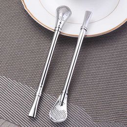 Creative 1pcs Stainless Steel Spoon Philtre Yerba Mate Drinking Straws Metal Tool Bar Accessories