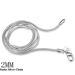 Unisex Sterling Silver Snake Chain 25 Piece/Lot 925 Silver Chain Lobster Clasps Necklaces Valentine's Day Gift Gorgeous Fashion Jewerly