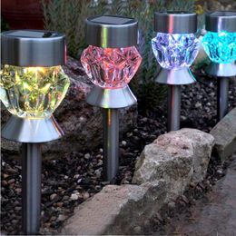 Solar Lamps Colour changing lawn DIAMOND Pumpkin shaped ip65 LED landscape lamp garden Ground Holiday decor Light stainless