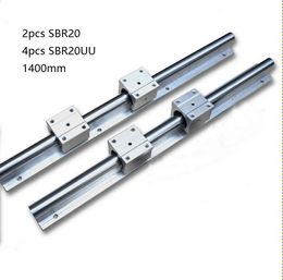 2pcs SBR20-1400mm linear guide /rail + 4pcs SBR20UU linear bearing blocks for cnc router parts