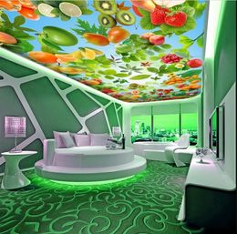 New arrival Custom any size Fruit super clear zenith fresco fashion decor home decoration for bedroom 3d ceiling murals wallpaper