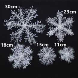 Snowflake Christmas Decoration Snowflake Christmas Tree Pendant Plastic Silk Snow Flakes Xmas Festive Party Supplies DHL Free WX9-760