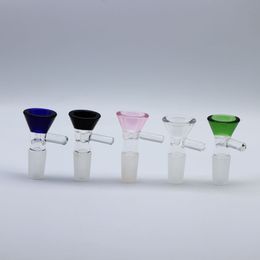 Hot Sales smoking Glass Bowl Funnel Piece Bongs accessary tobacco 14mm 18mm Colourful male bowls 4mm heady thick For water pipe bong Rigs