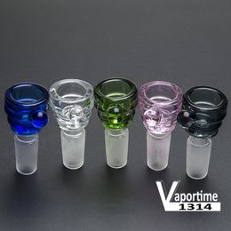 Glass Bowl 14mm 18mm Handle Color Mixed Bong Bowl Male Piece Water Pipe Dab Rig Glass Smoking Bowls Heady Colored DHL 777