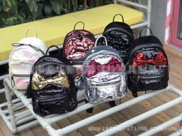 Fashion Korean Teenager Backpack Children School Bags Cute Sequins Bowknot Shoulders Bags Girls Snacks Travel Leisure Bags Christmas Gifts
