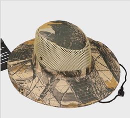 summer men fishing hat Camouflage mesh sunhat fisherman Bucket hats maple leaf kryptek hats cool Cowboy cap