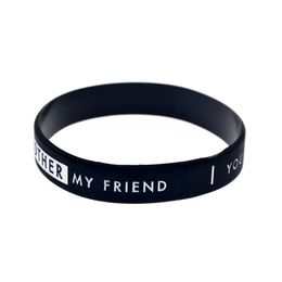 100PCS You are My Brother Silicone Rubber Bracelet Debossed and Filled Colour Adult Size Black & White