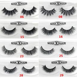 Real Siberian 3D Mink Individual Eyelashes 12 Style False Eyelashes 3D Mink Lashes Thick Hand-Made Mink Natural Eyelashes Full Strip Lashes