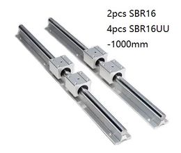 2pcs SBR16-1000mm linear guide /rail + 4pcs SBR16UU linear bearing blocks for cnc router parts